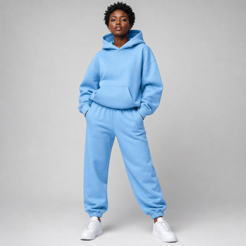Conjunto oversize mujer azul cielo — sudadera con capucha y pantalon [c=Azul cielo]