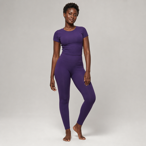 Conjunto de yoga mujer morado — top y leggings