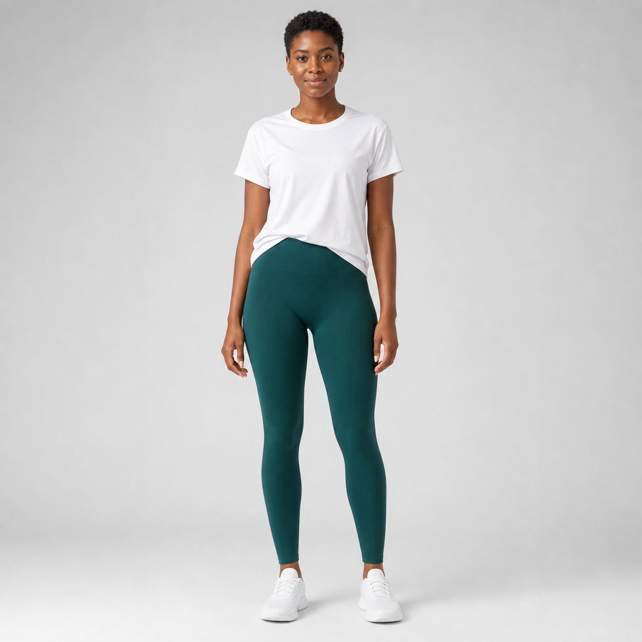 Leggings sin costuras mujer verde esmeralda — cintura alta [c=Verde esmeralda]