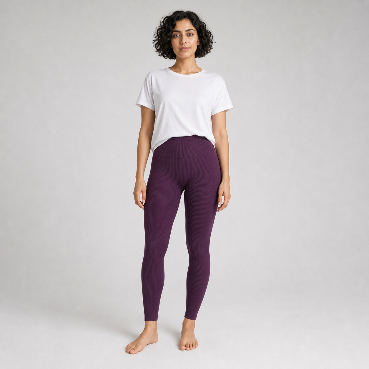 Leggings sin costuras mujer morado — cintura alta [c=Morado]