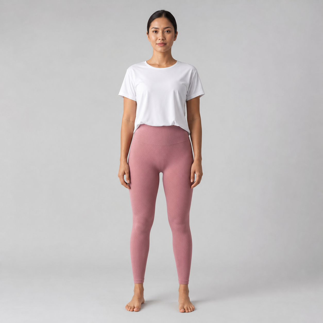 Leggings sin costuras mujer rosa — cintura alta [c=Rosa]
