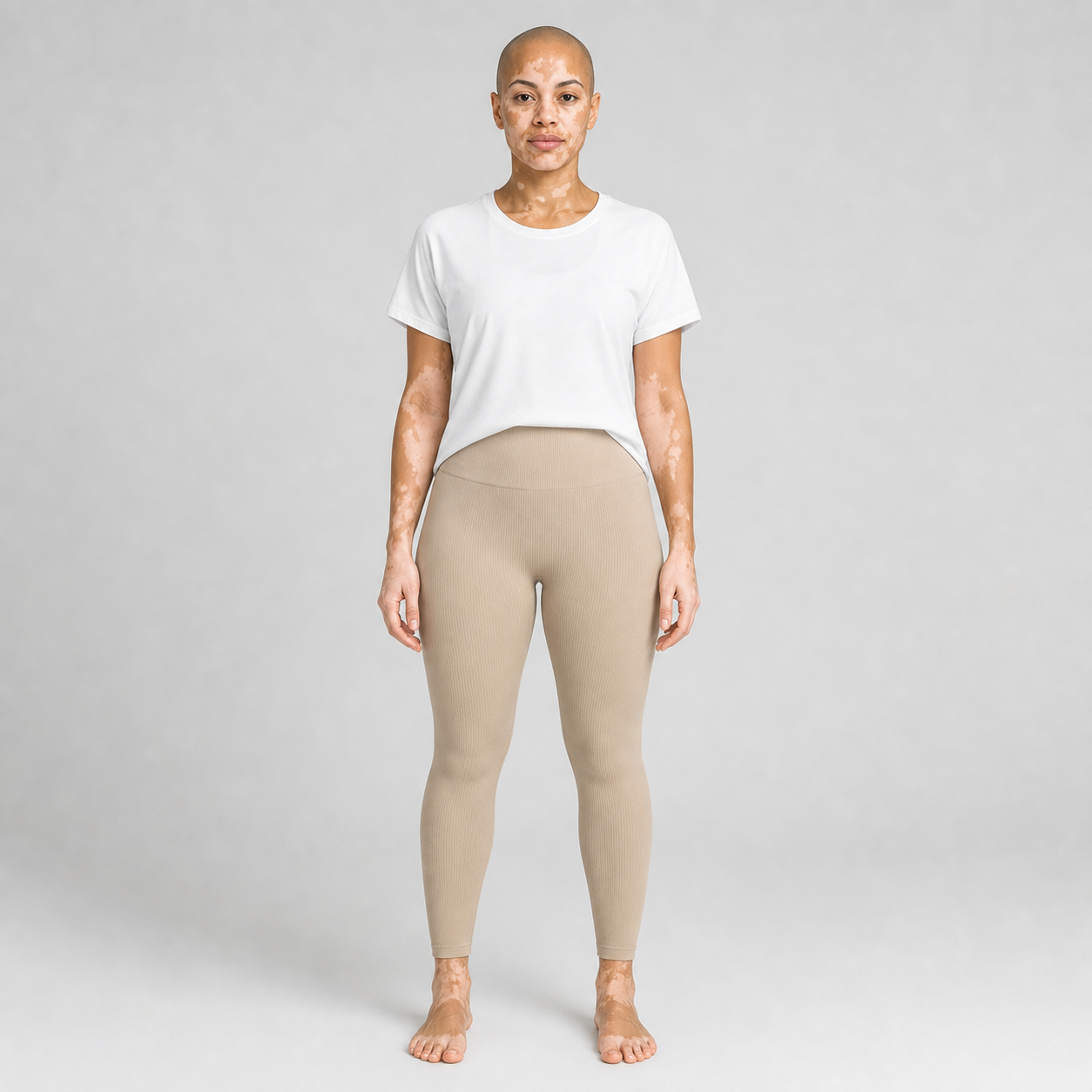 Leggings sin costuras mujer beige arena — cintura alta [c=Beige arena]