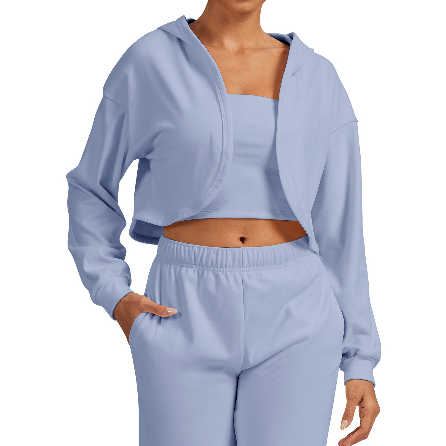Sudadera deportiva con capucha afelpada para mujer, otoño e invierno