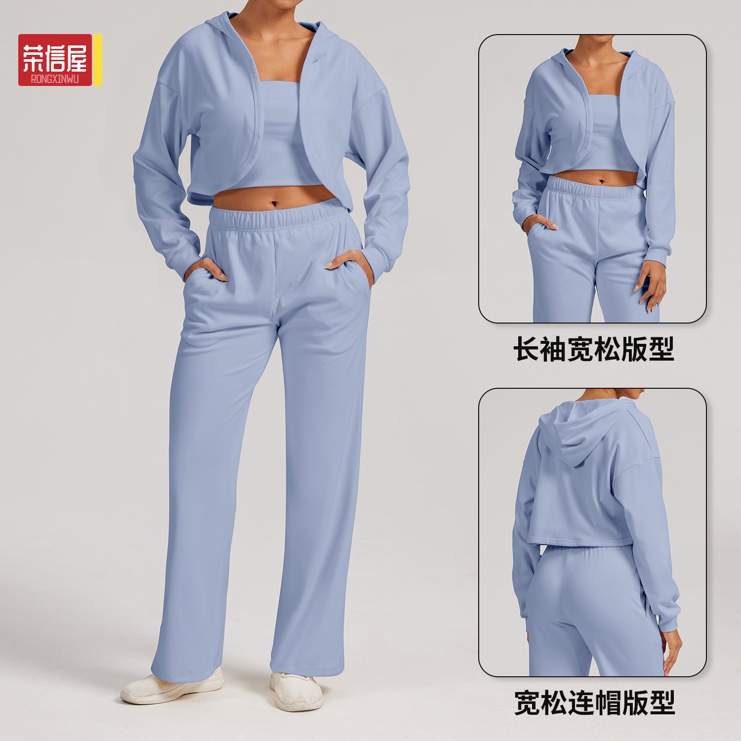 Sudadera deportiva con capucha afelpada para mujer, otoño e invierno