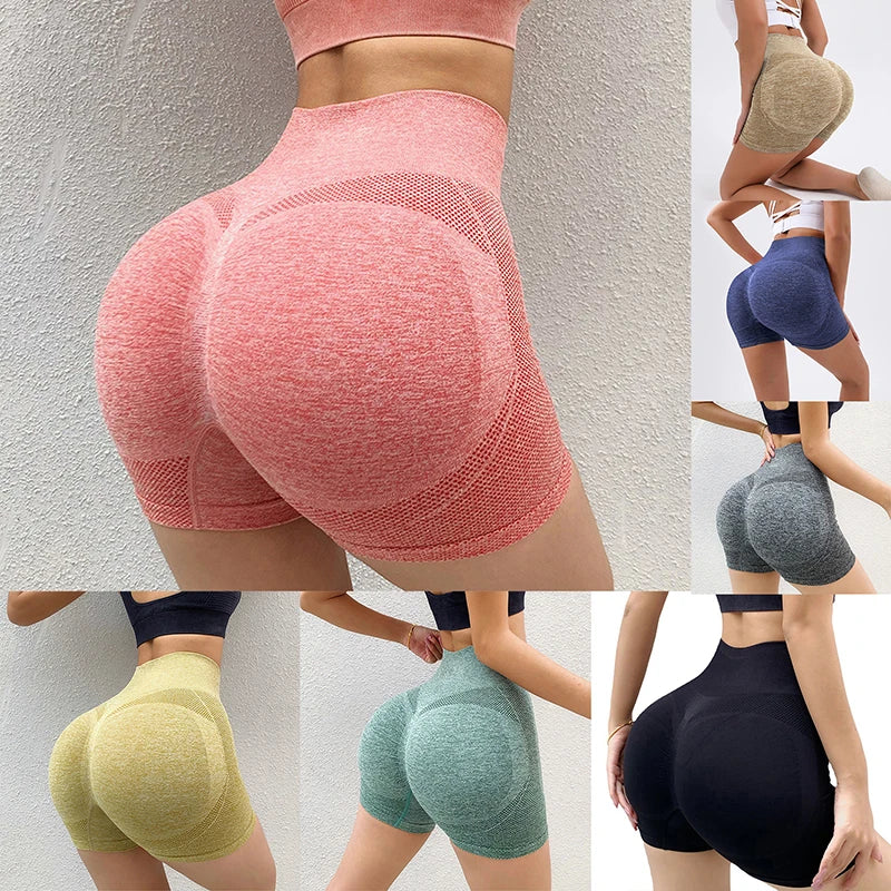 Pantalón corto deportivo de cintura alta para mujer, ciclismo y running
