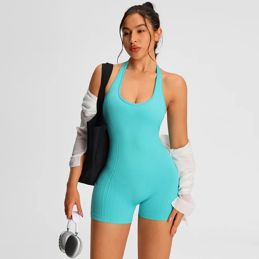 Body deportivo sin costuras con control de abdomen para mujer, verano