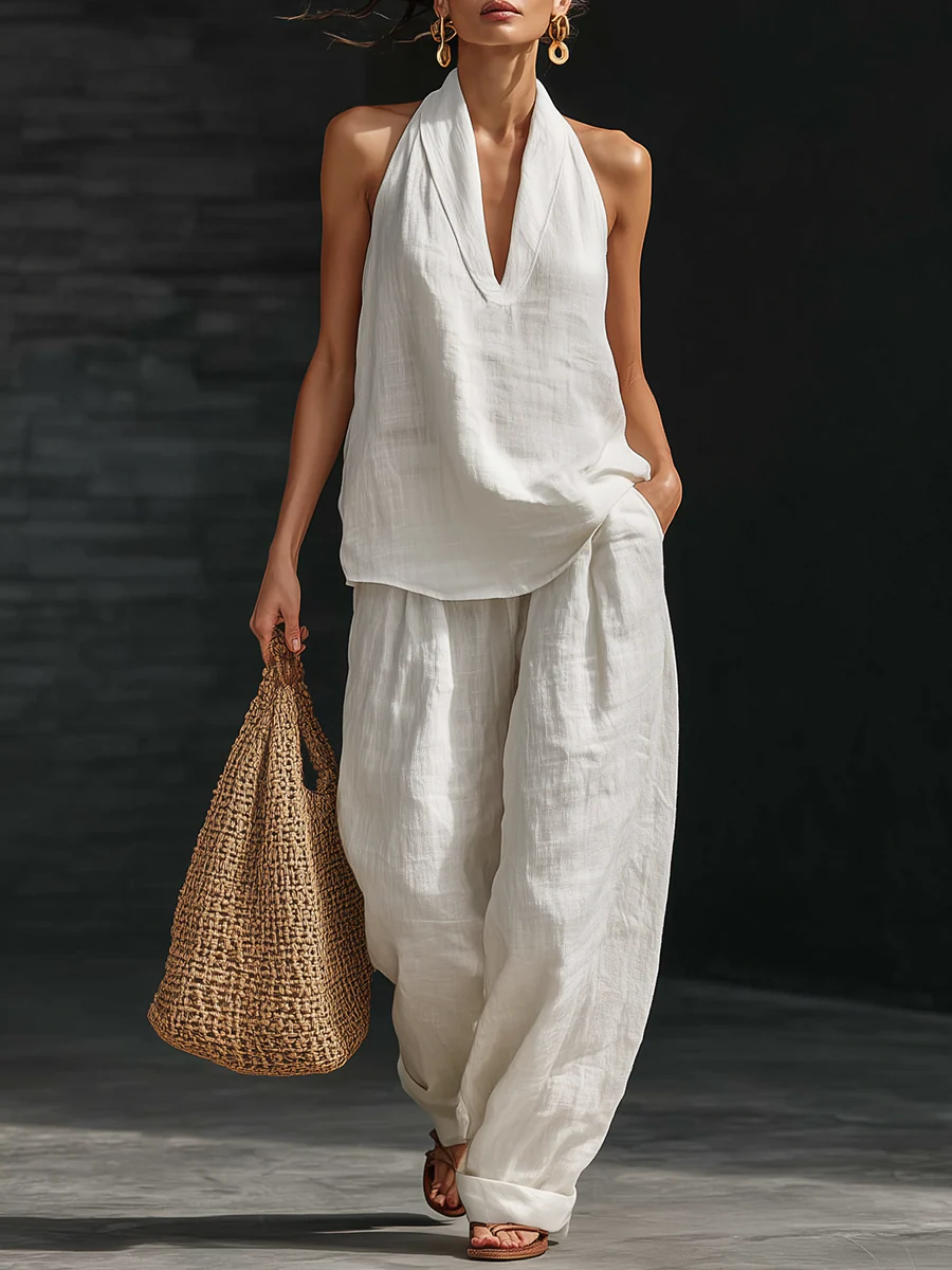 Zoë™ Conjunto sin mangas con pantalón de pierna ancha – moderno y elegante