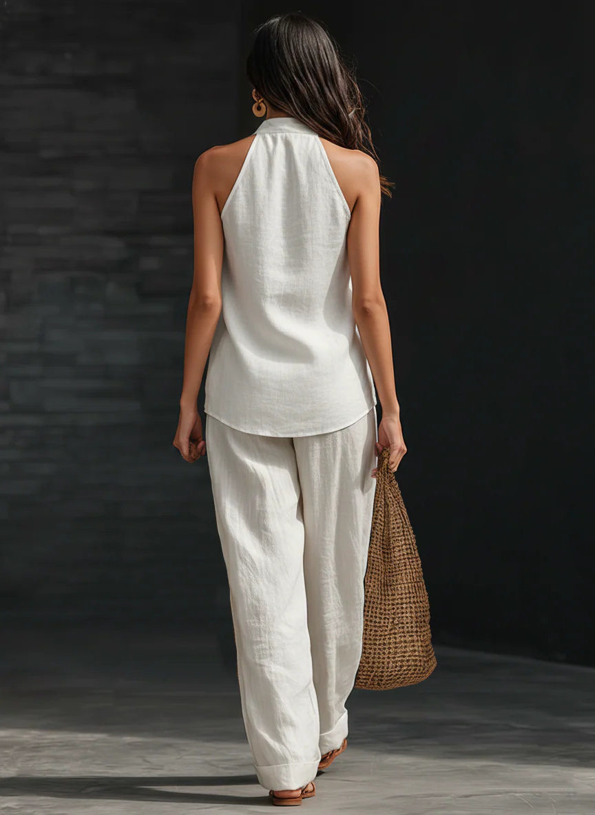 Zoë™ Conjunto sin mangas con pantalón de pierna ancha – moderno y elegante