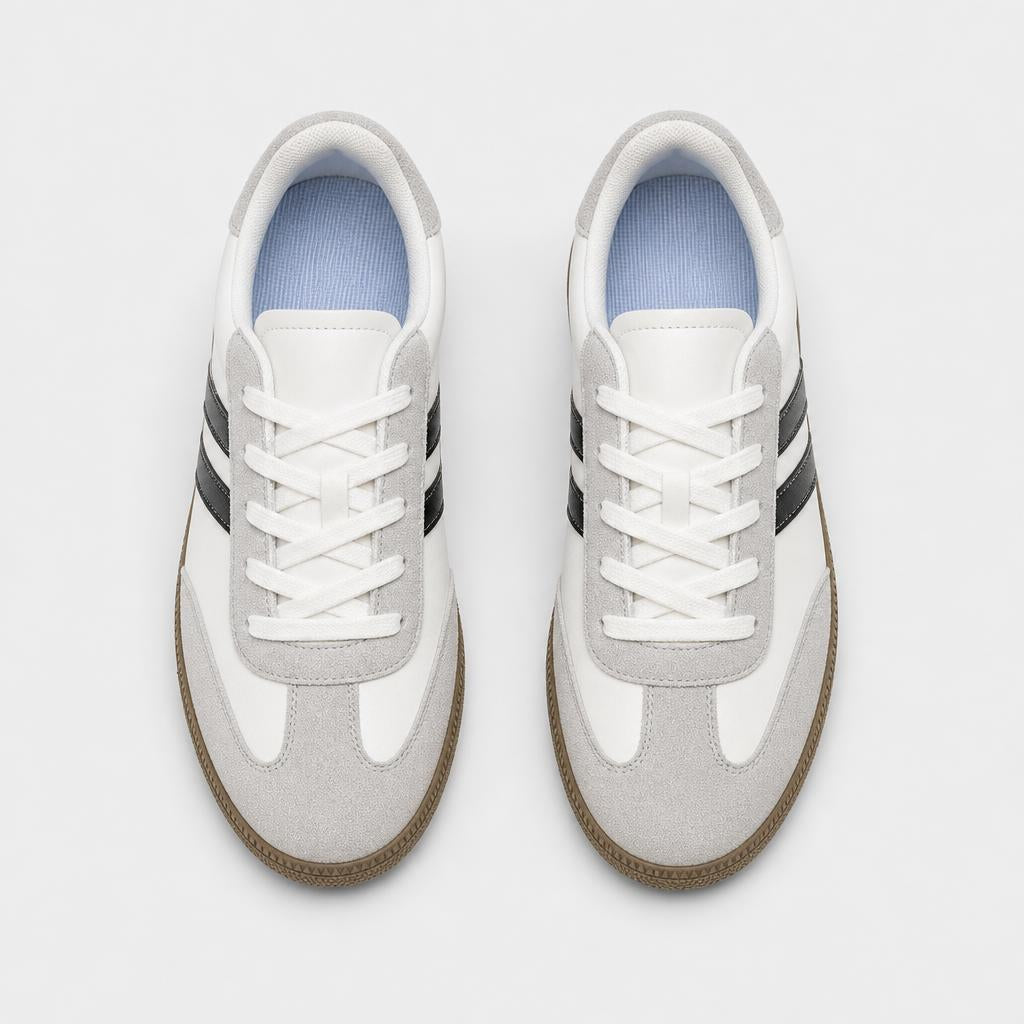 Zapatillas retro con franjas para mujer, estilo clásico — vista superior